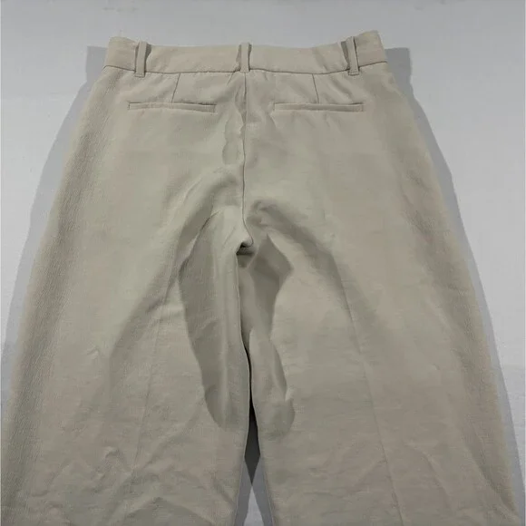 Aritzia Wilfred Effortless Oatmeal Beige Pant Wide Leg Pleated Trousers Sz 8 - Picture 13 of 13